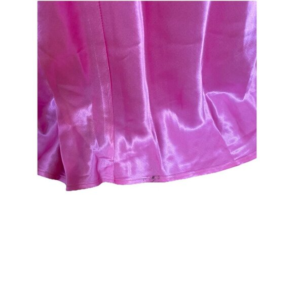 Vintage Cache Pink Y2K Satin Long Bias Cut Prom Slip Dress Gown Rhinestone Sz 6 - Picture 6 of 12